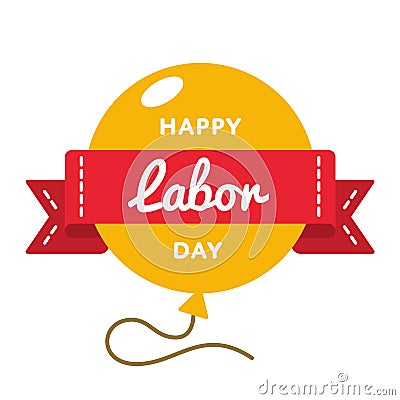 Happy Labor day greeting emblem Vector Illustration