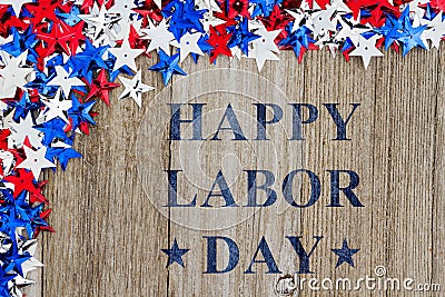 Happy Labor Day message with stars Stock Photo