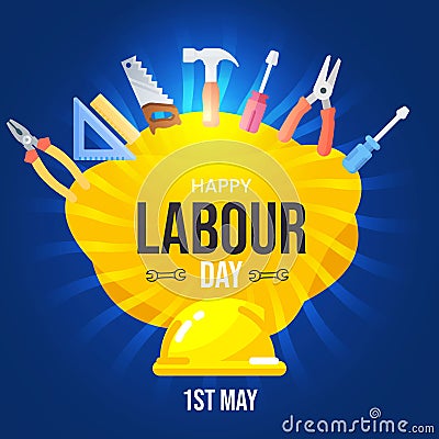 Happy Labor Day. Poster or Banner. 1 May International labour day Stock Photo