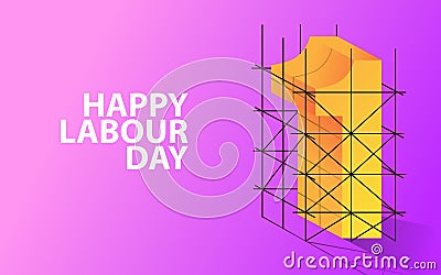 Happy Labour day, may day greeting concept Vector Illustration