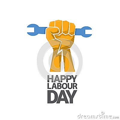 Happy labour day vector label Vector Illustration