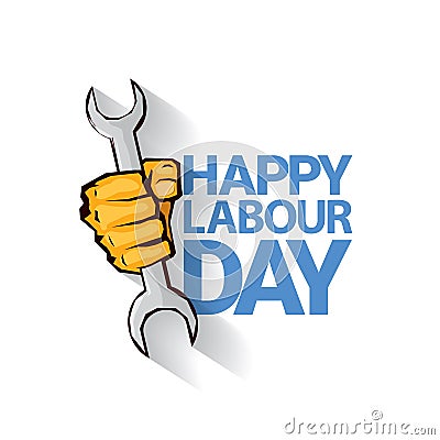 Happy labour day vector label Vector Illustration