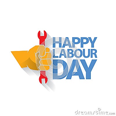Happy labour day vector label Vector Illustration