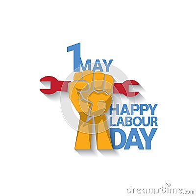 Happy labour day vector label Vector Illustration