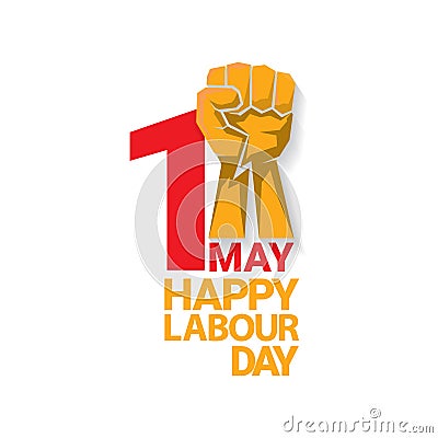 Happy labour day vector label Vector Illustration