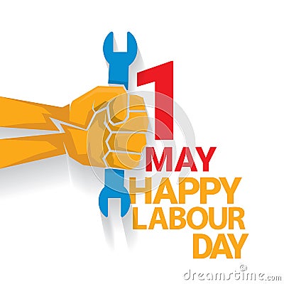 Happy labour day vector label Vector Illustration