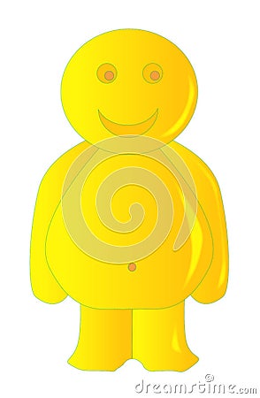 Happy Yellow Jelly Baby Vector Illustration