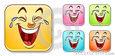 Happy laughing Emoticons Collection Vector Illustration