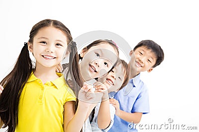 Happy and laughing small kids group Stock Photo