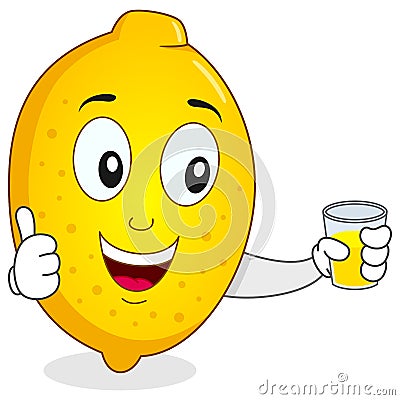 Happy Lemon with Fresh Squeezed Juice Vector Illustration