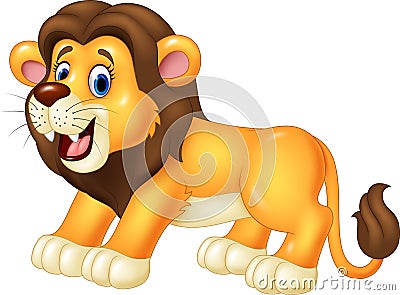 Happy lion animal . isolated on white background Vector Illustration