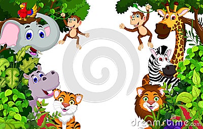 Happy little animal cartoon Stock Photo