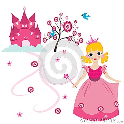 Happy little princess Vector Illustration