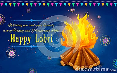 Happy Lohri background Vector Illustration