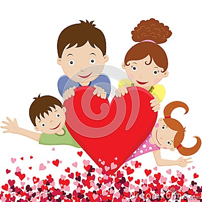 Happy Lovely Family Vector Illustration