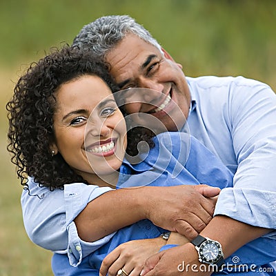 Happy Loving Hispanic Couple Stock Photo