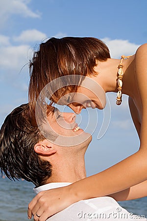 Happy loving young couple Stock Photo