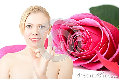 Happy lucky young woman Stock Photo