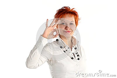 Happy lucky young woman Stock Photo