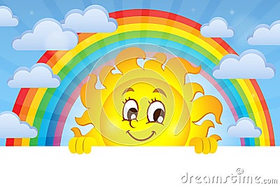 Happy lurking sun theme image 3 Vector Illustration