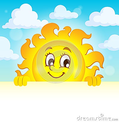 Happy lurking sun theme image 1 Vector Illustration