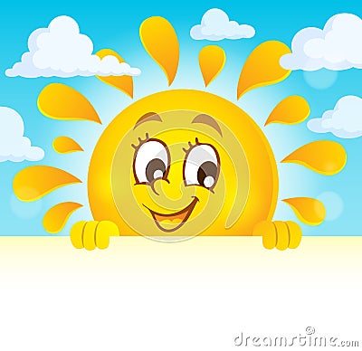 Happy lurking sun theme image 4 Vector Illustration