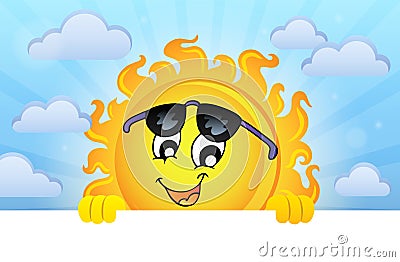 Happy lurking sun theme image 5 Vector Illustration