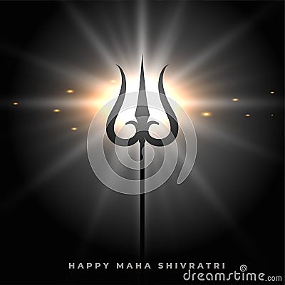 Happy maha shivratri background with glowing trishul weapon Vector Illustration