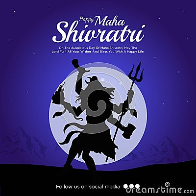 Happy maha shivratri banner design Vector Illustration