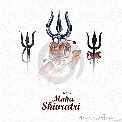 .Happy maha shivratri lord shiva trishul card design Stock Photo