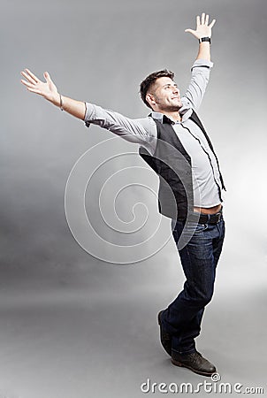 Happy man in casual clothes Stock Photo