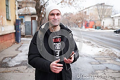 Happy man enjoys every day Stock Photo