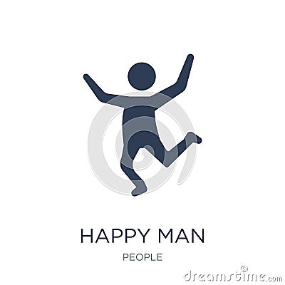 Happy man icon. Trendy flat vector Happy man icon on white background from People collection Vector Illustration