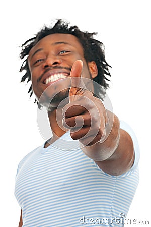 Happy man showing thumb up Stock Photo