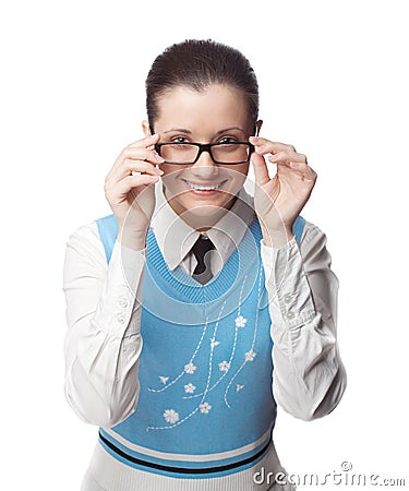 Happy manager with glasses Stock Photo