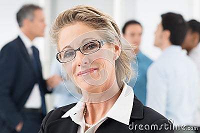 Happy Mature Businesswoman Stock Photo