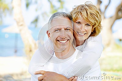 Happy mature couple outdoors Stock Photo