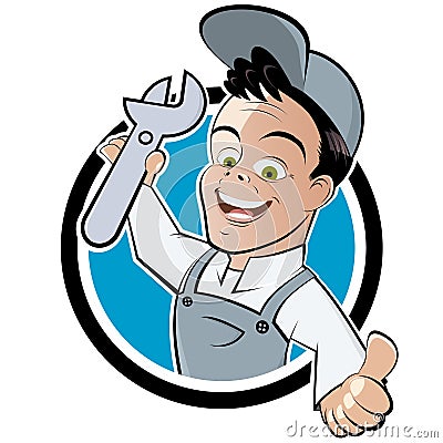 Happy mechanic Vector Illustration