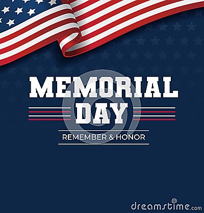 Happy Memorial Day background. National american holiday illustration. Vector Memorial day greeting card Vector Illustration