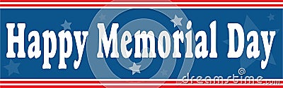 Happy Memorial Day banner in blue and red Stock Photo