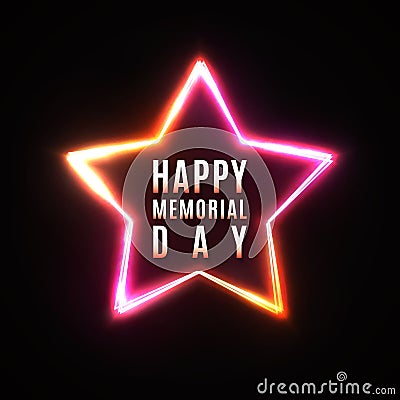 Happy Memorial Day greeting card. Star background. Vector Illustration