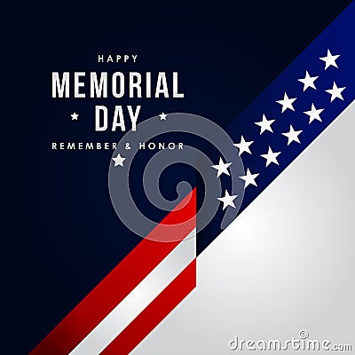 Happy Memorial Day Vector Design Illustration For Celebrate Moment Vector Illustration