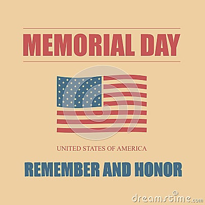 Happy Memorial Day. Vector Illustration