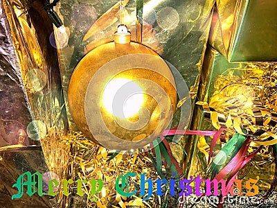 Happy Merry Christmas and Happy New Year in the World..... Stock Photo