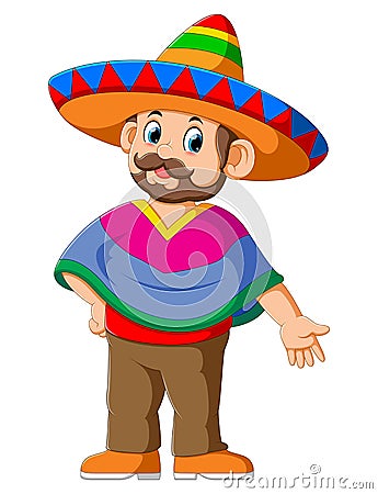 Happy Mexican Cartoon Character Vector Illustration