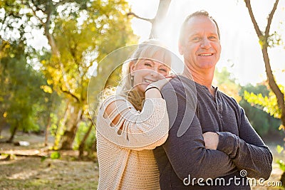 Smiling Middle Aged Caucasian Couple Portrait Outdoors Stock Photo