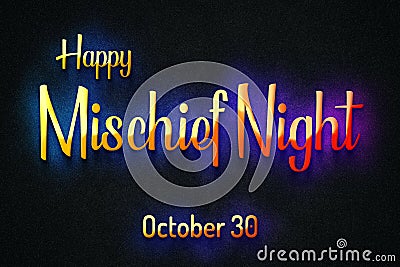 Happy Mischief Night, October 30, Empty space for text, Copy space right Text Effect Stock Photo