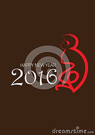 Happy 2016 monkey chinese new year Stock Photo