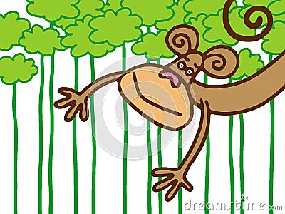 Happy monkey, jumping monkey Stock Photo