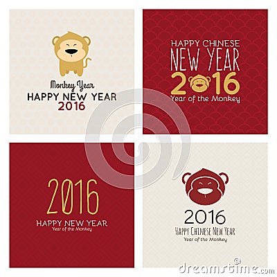 Happy monkey year Vector Illustration